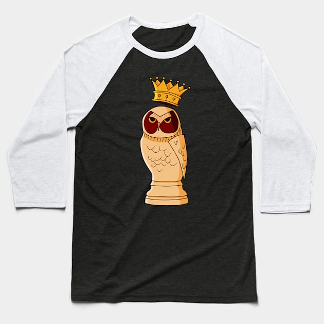 Owl Chess Baseball T-Shirt by rikifadilah